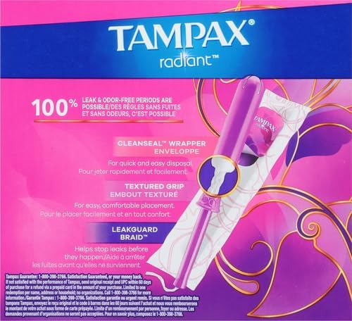 Textured grip plastic applicator for comfortable Tampax tampon insertion.
