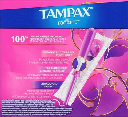 Textured grip plastic applicator for comfortable Tampax tampon insertion.
