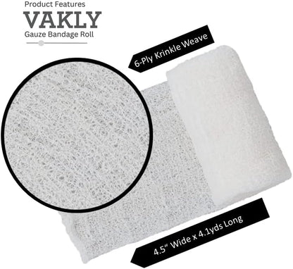 Vakly latex free sterile individually wrapped gauze bandage rolls array