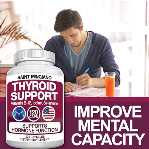 Saint Mingiano Thyroid Support 120 capsules front view bottle for natural hormone balance.