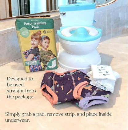 Naturally Nature toddler diaper liners showing the heavy duty adhesive strip for underwear application