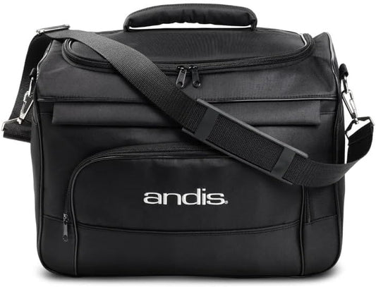 Andis Grooming Tool Tote Bag front view showing brand logo and storage compartments