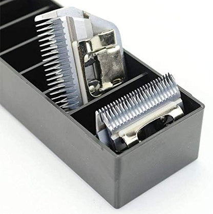 BarberMate blue styling station accessory box package showcasing durable portable grooming organizer.