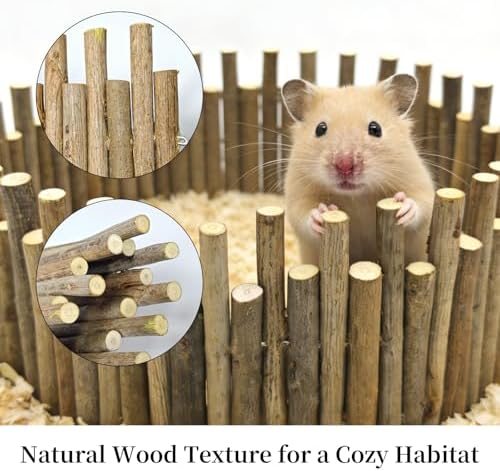 Bendable Hamster Bridge with Cage Platform, Approx. 12 in Wooden Fence for Hamster Cage Accessories, Flexible Pine Ladder Divider for Syrian Dwarf Hamster, Gerbil, Rat & Mouse - Image 3