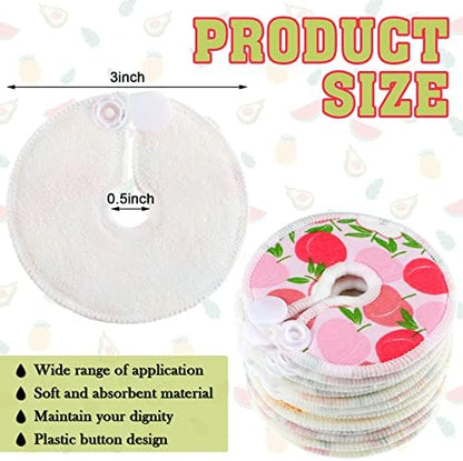 Close up of plastic snap button on reusable cotton feeding tube pad