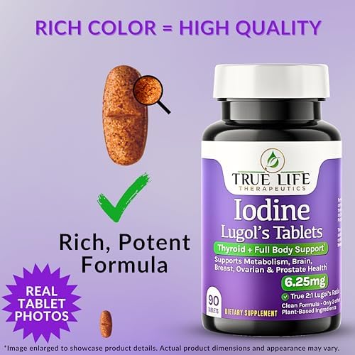 True Life Therapeutics 6.25mg iodine supplement nutrition label