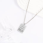 Mikovivi Israeli Style Stainless Steel Ball Chain Necklace With Engraved Pendant