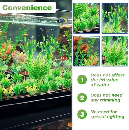 Ameliade brand durable plastic aquatic foliage pack for home aquariums
