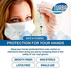 Ambidextrous vinyl examination gloves for medical and salon use.