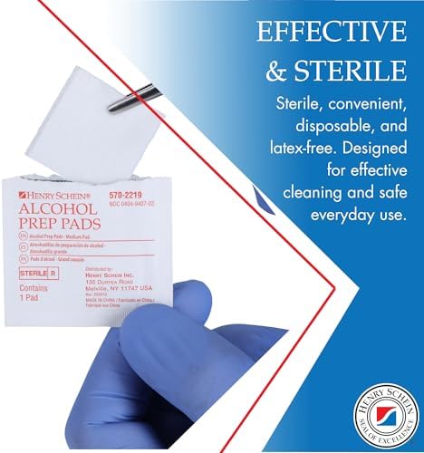 Henry Schein medium size alcohol prep pads for injections and first aid