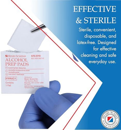 Henry Schein medium size alcohol prep pads for injections and first aid