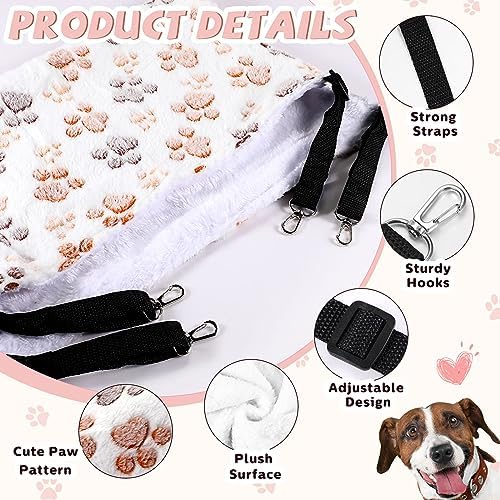 Geelin 4 Pcs Cat Hammock for Cage Soft Hanging Pet Hammock Bed with Adjustable Straps and Metal Hooks Double Sided Bed for Large & Small Cats Ferret Rat Sugar Glider(Paw,20 x 24 Inch) - Image 5