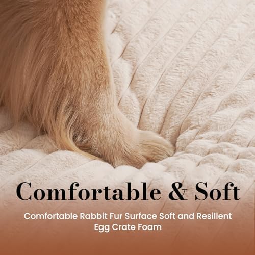 Dog Beds for Large Sized Dog, Orthopedic Pet Bed with Waterproof Lining, Soft Short Plush Surface & Egg Crate Foam, Machine Washable Pet Bed with Removable Cover & Anti Slip Bottom - Image 5