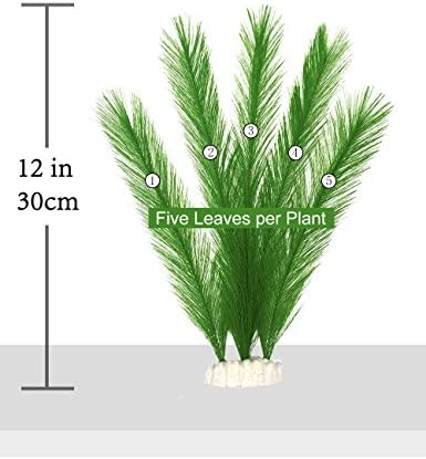 Three pack eleven inch tall realistic artificial aquatic plants
