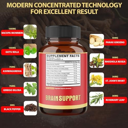 Imported Agobi Ashwagandha and Bacopa Monnieri supplement lifestyle presentation