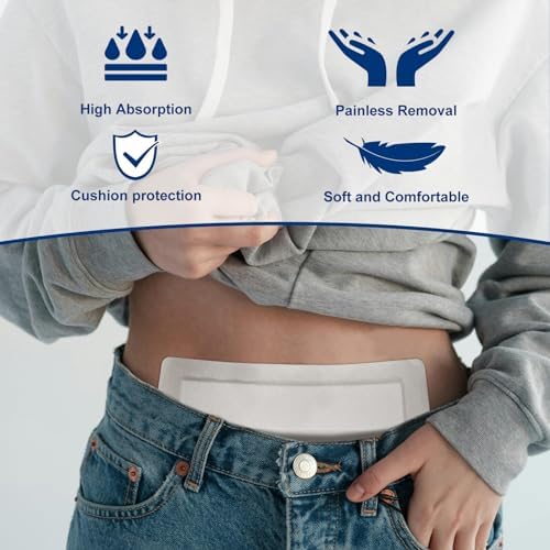The reverse side of the Ceeport bordered gauze dressing illustrating the easy to peel protective backing and hypoallergenic adhesive strips.
