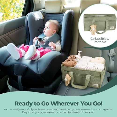 PeraBella plush diaper caddy with adjustable dividers