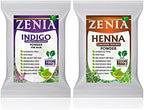 Zenia chemical free natural hair dye kit packaging highlighting pure plant ingredients