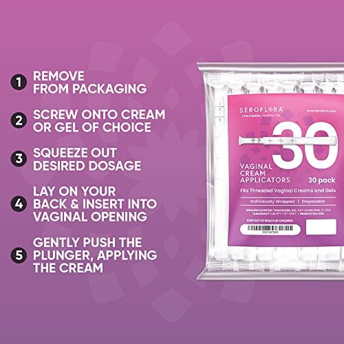 Seroflora 30 count pack of disposable applicators for estrogen cream.