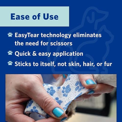 Easy hand tear bitter taste deterrent bandage roll for pets