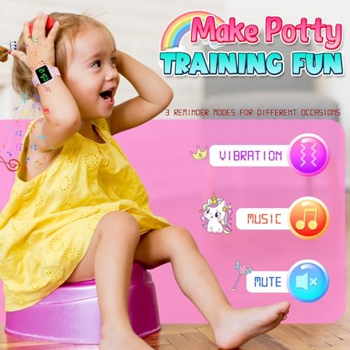 Pink silicone band with unicorn illustrations for toddlers