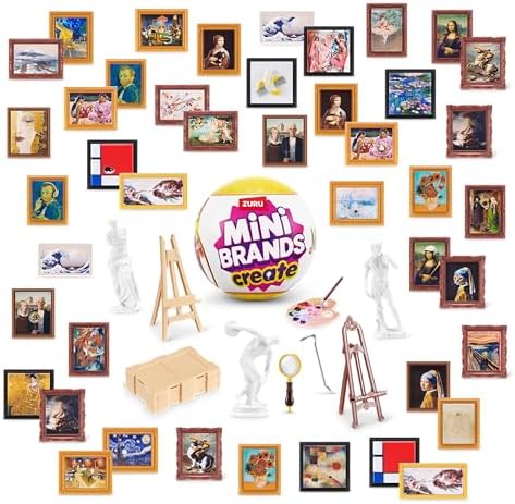 ZURU Mini Brands Masterpieces unboxed miniature painting replicas with tiny display frames
