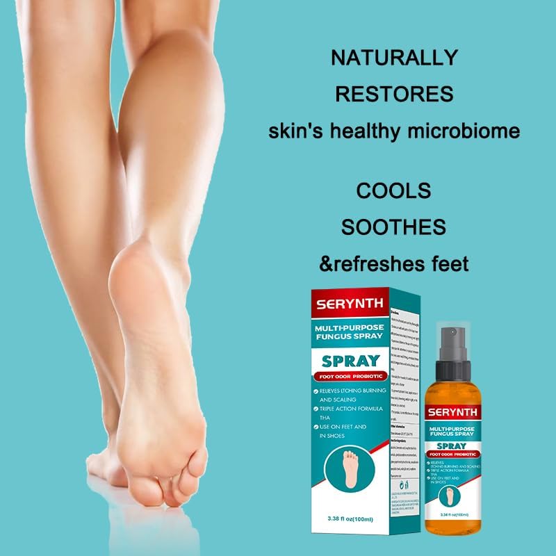 SERYNTH foot spray 100ml portable bottle for daily personal care and hygiene.