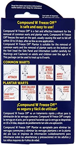 Compound W 8 count freeze off applicators and canister for wart removal.