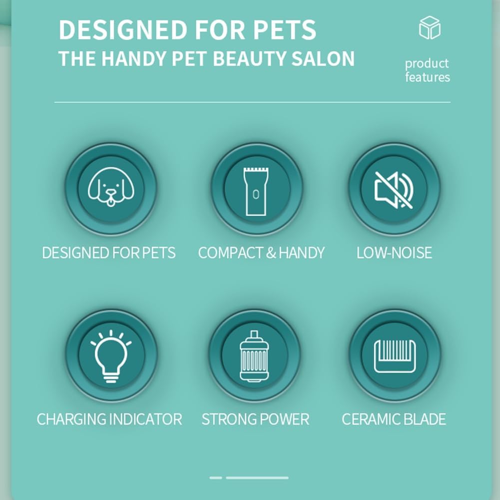 Quiet waterproof pet trimmer charging with USB cable