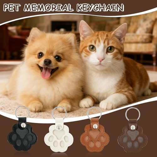 Back view of pet memorial fur keepsake keychain