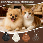 Back view of pet memorial fur keepsake keychain