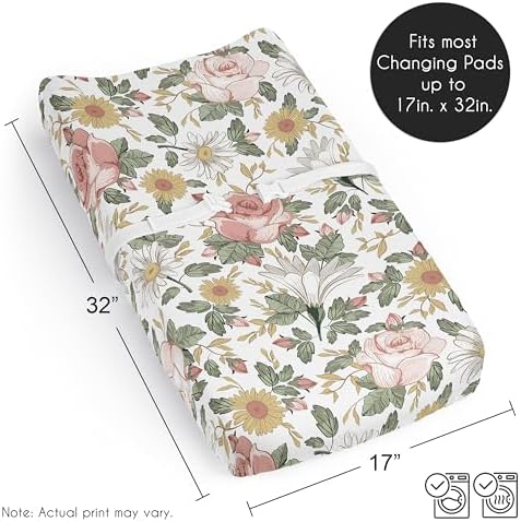 Sweet Jojo Designs vintage floral baby changing pad cover packaging