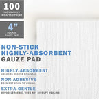 EVERLIT twelve ply medical gauze sponges showing individual sterile wrapped packaging layers