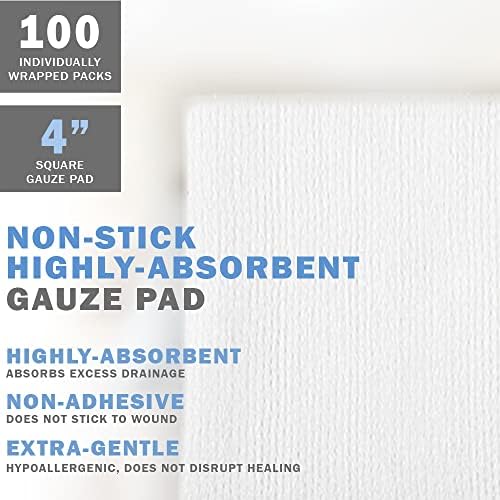 EVERLIT twelve ply medical gauze sponges showing individual sterile wrapped packaging layers
