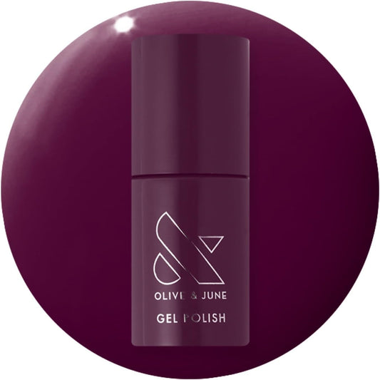 Olive and June HEMA-free gel nail polish in Plaza mulberry purple