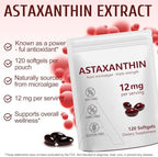 Close-up of NenMaoKeNu Astaxanthin microalgae softgels in a container