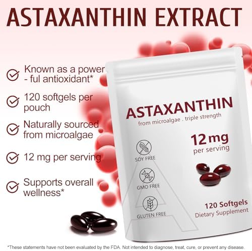 Close-up of NenMaoKeNu Astaxanthin microalgae softgels in a container