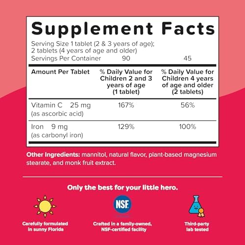 Gentle carbonyl iron supplement designed for toddlers and picky eaters
