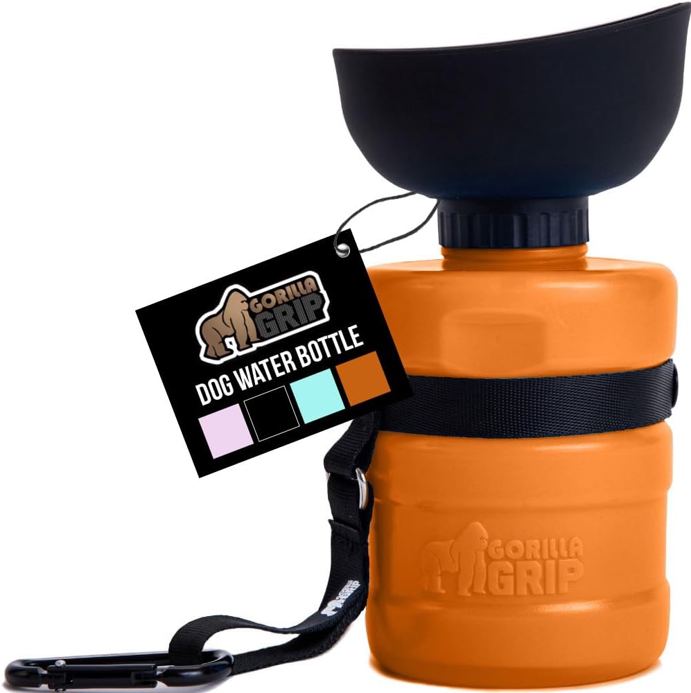 GORILLA GRIP Dog Water Bottle, Portable Water Bowl Dispenser for Dogs, 12 oz Leak Proof Pet Travel Squeeze Bottles Food Grade Silicone, Pet Stocking to Go Puppy Essentials, Black - Image 11