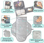 Integrated wipes pocket on Pillani changing pad