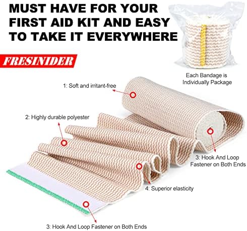 Authentic USA imported FRESINIDER 6 pack elastic bandages for sports and therapy.