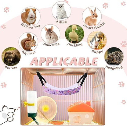 Geelin 4 Pcs Cat Hammock for Cage Soft Hanging Pet Hammock Bed with Adjustable Straps and Metal Hooks Double Sided Bed for Large & Small Cats Ferret Rat Sugar Glider(Paw,20 x 24 Inch) - Image 6