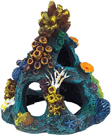 Close up view of the four safe entry holes on the resin fish house ornament.