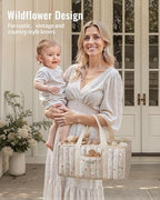 Blissful Diary floral beige caddy used as a car storage organizer