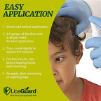 LiceGuard daily defense spray application on child hair for nit protection