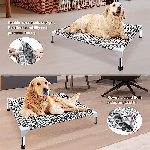 Kuntrust Elevated Outdoor Dog Bed, Medium Size, Cotton Material, Non-Slip Feet, Fits up to 70lbs - Image 4
