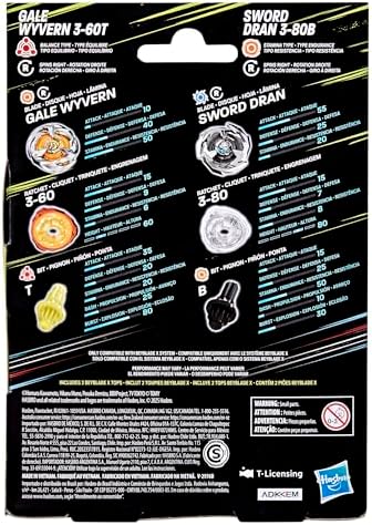Components of Beyblade X tops including blade ratchet and bit