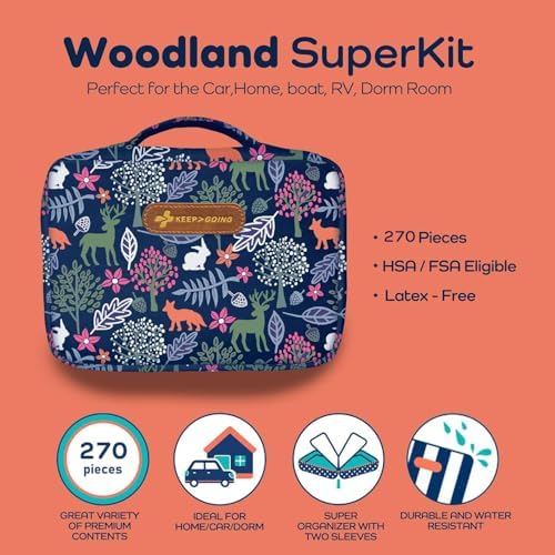 Water resistant woodland animal pattern case for children first aid