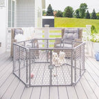 Regalo convertible plastic playpen panels folded flat for storage