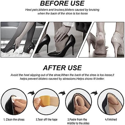 Makryn heel liners installed in the back of a leather shoe.